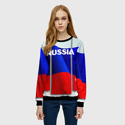 Свитшот женский Россия, цвет: 3D-черный — фото 2