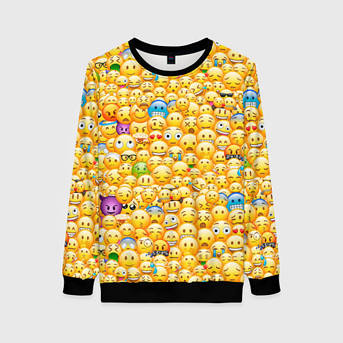 Женский свитшот Смайлики Emoji / 3D-Черный – фото 1
