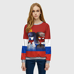 Свитшот женский СССР - Россия, цвет: 3D-меланж — фото 2