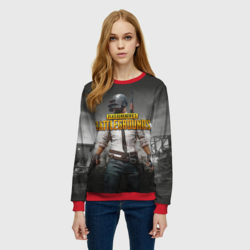 Женский свитшот PUBG / 3D-Красный – фото 3