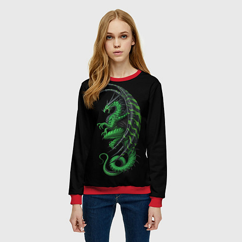 Женский свитшот Green Dragon / 3D-Красный – фото 3