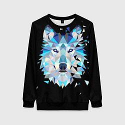 Свитшот женский Волк, цвет: 3D-черный