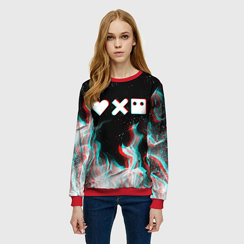 Женский свитшот LOVE DEATH ROBOTS LDR / 3D-Красный – фото 3