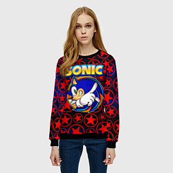 Свитшот женский Sonic, цвет: 3D-черный — фото 2