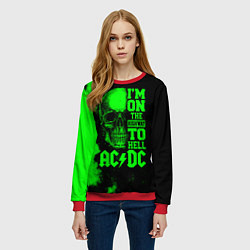 Свитшот женский I'm on the highway to hell ACDC, цвет: 3D-красный — фото 2