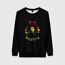 Свитшот женский Боб Марли, цвет: 3D-черный