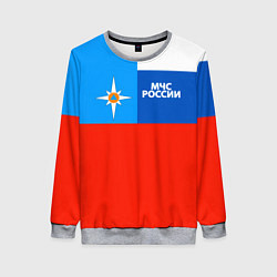 Свитшот женский Флаг МЧС России, цвет: 3D-меланж