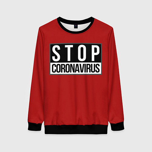 Женский свитшот Stop Coronavirus / 3D-Черный – фото 1