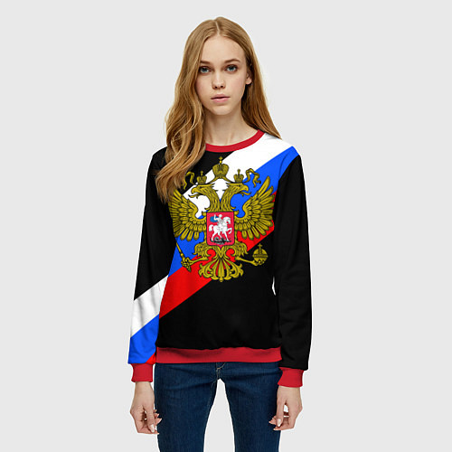 Женский свитшот РОССИЯ / 3D-Красный – фото 3
