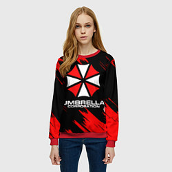 Свитшот женский Umbrella Corporation, цвет: 3D-красный — фото 2