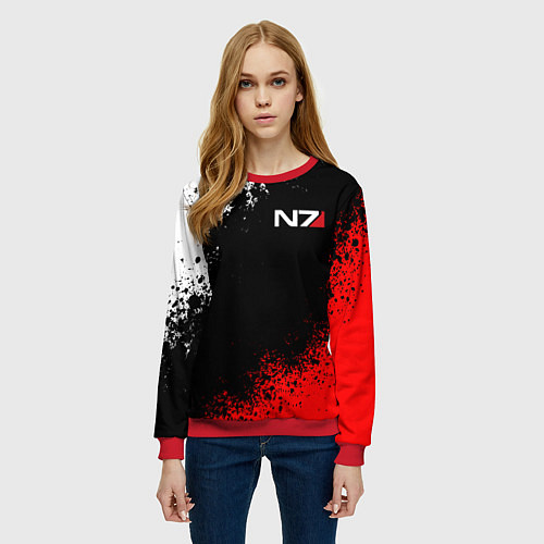 Женский свитшот MASS EFFECT N7 / 3D-Красный – фото 3