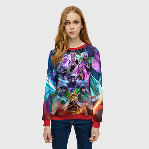 Женский свитшот KIMETSU NO YAIBA / 3D-Красный – фото 3