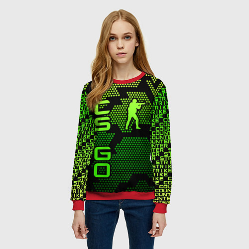 Женский свитшот CS GO Oko / 3D-Красный – фото 3