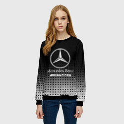 Свитшот женский Mercedes-Benz, цвет: 3D-черный — фото 2