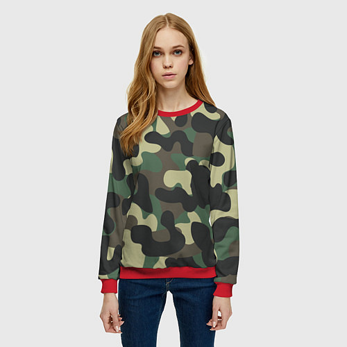 Женский свитшот КАМУФЛЯЖ / 3D-Красный – фото 3