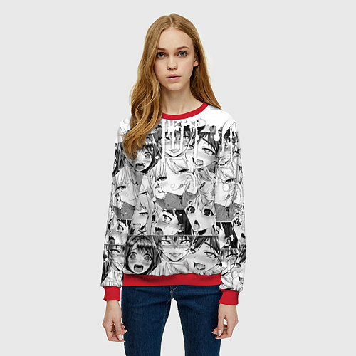 Женский свитшот AHEGAO / 3D-Красный – фото 3