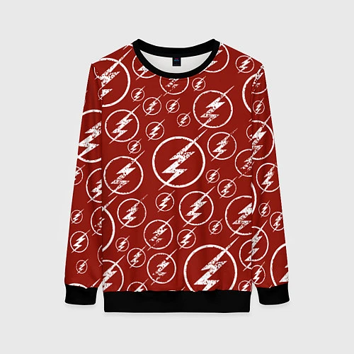 Женский свитшот The Flash Logo Pattern / 3D-Черный – фото 1