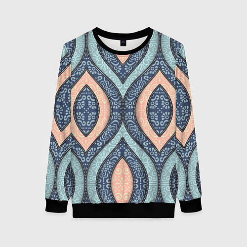 Женский свитшот Восточный орнамент / 3D-Черный – фото 1