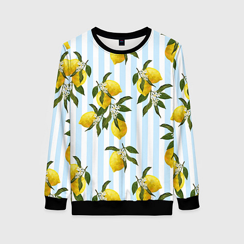 Женский свитшот Лимоны / 3D-Черный – фото 1