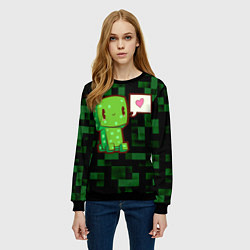Свитшот женский Minecraft Creeper, цвет: 3D-черный — фото 2