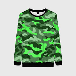 Свитшот женский CAMOUFLAGE GREEN, цвет: 3D-черный