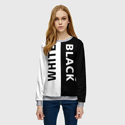 Свитшот женский BLACK & WHITE, цвет: 3D-меланж — фото 2