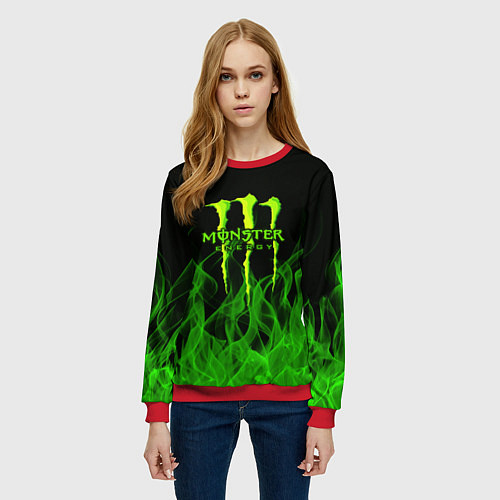 Женский свитшот MONSTER ENERGY / 3D-Красный – фото 3