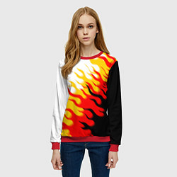 Свитшот женский ОГОНЬ, цвет: 3D-красный — фото 2