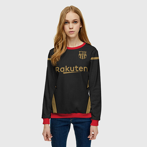 Женский свитшот Barcelona away 20-21 / 3D-Красный – фото 3