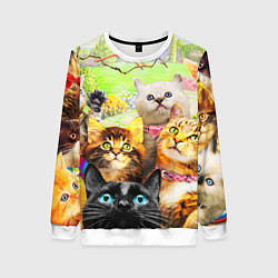 Свитшот женский КОТЫ, цвет: 3D-белый
