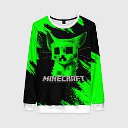 Свитшот женский MINECRAFT CREEPER CAT, цвет: 3D-белый