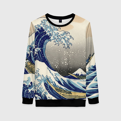 Женский свитшот ЯПОНСКАЯ КАРТИНА / 3D-Черный – фото 1