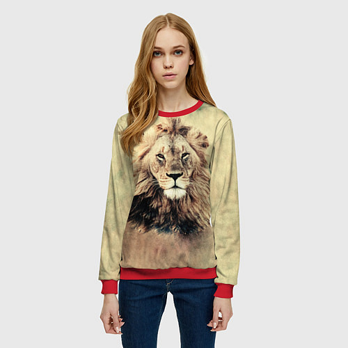 Женский свитшот Lion King / 3D-Красный – фото 3