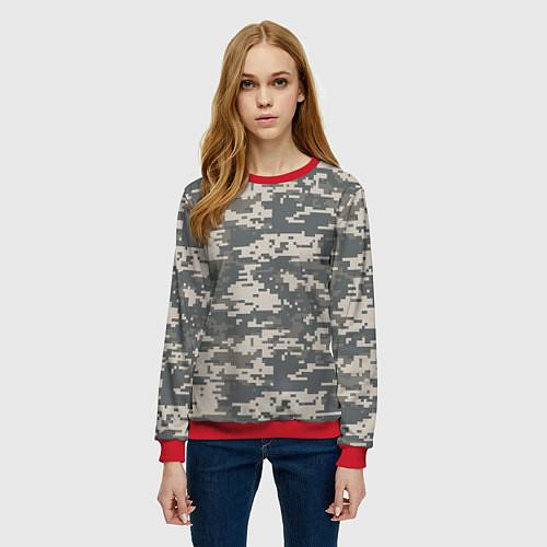 Женский свитшот Цифровой камуфляж / 3D-Красный – фото 3