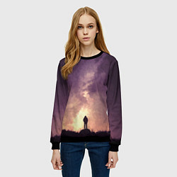 Свитшот женский Бесконечный космос, цвет: 3D-черный — фото 2