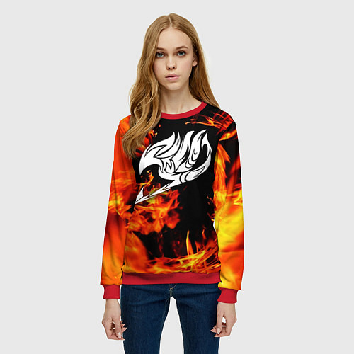 Женский свитшот FAIRY TAIL ХВОСТ ФЕИ / 3D-Красный – фото 3