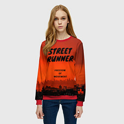 Свитшот женский Street runner, цвет: 3D-красный — фото 2