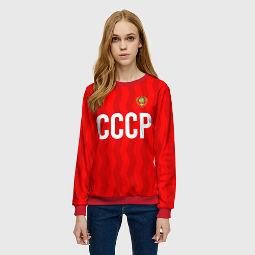 Женский свитшот Форма сборной СССР / 3D-Красный – фото 3