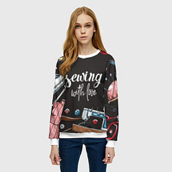 Свитшот женский Сшито с любовью, цвет: 3D-белый — фото 2