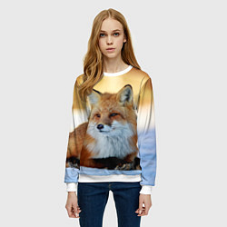 Свитшот женский Лиса, цвет: 3D-белый — фото 2