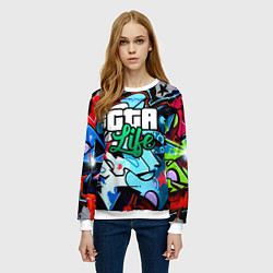 Свитшот женский GTA LIFE, цвет: 3D-белый — фото 2