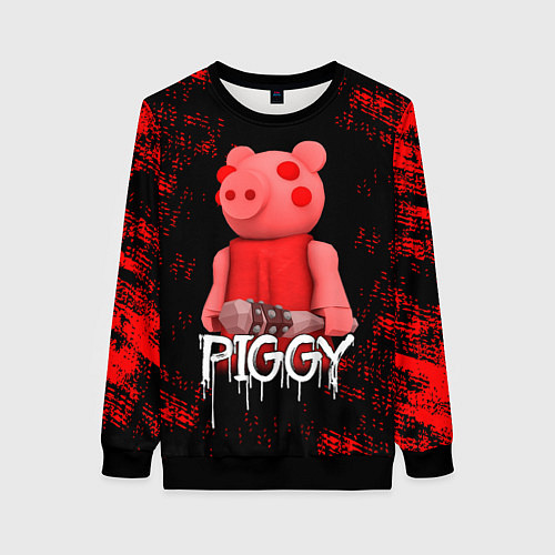Женский свитшот Roblox Piggy / 3D-Черный – фото 1