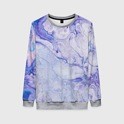 Свитшот женский Разводы сиреневой краской, цвет: 3D-меланж