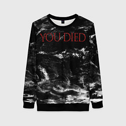 Свитшот женский YOU DIED, цвет: 3D-черный