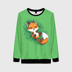 Свитшот женский Удачливый лис, цвет: 3D-черный