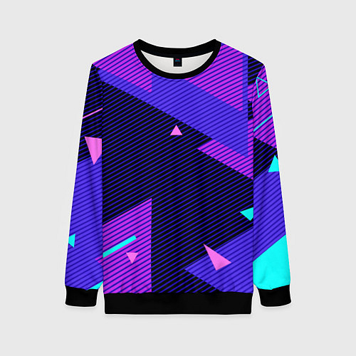 Женский свитшот ГЕОМЕТРИЯ / 3D-Черный – фото 1