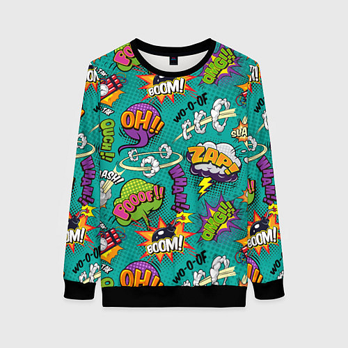 Женский свитшот Pop art comics / 3D-Черный – фото 1