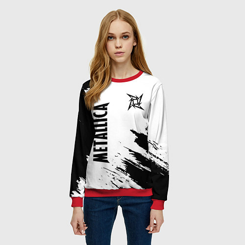 Женский свитшот METALLICA МЕТАЛЛИКА / 3D-Красный – фото 3