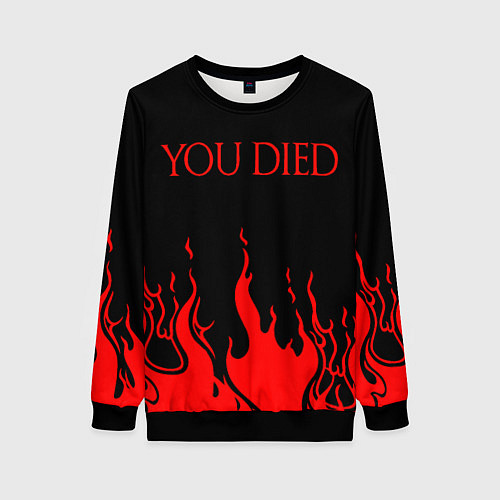 Женский свитшот YOU DIED / 3D-Черный – фото 1