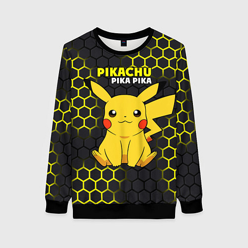 Женский свитшот Pikachu Pika Pika / 3D-Черный – фото 1